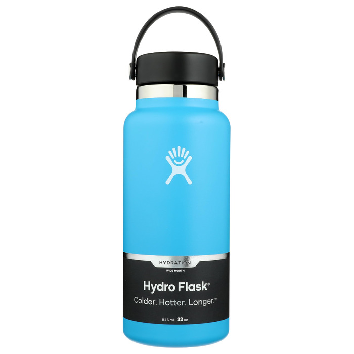 Термос-пляшка Hydro Flask 946 мл зі сталі з вакуумною ізоляцією, герметична кришка Flex Cap та ремінець, Pacific