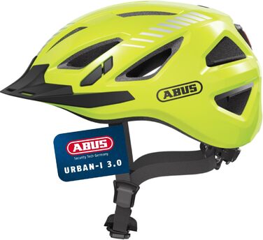 ABUS велосипедний шолом, жовтий (Signal Yellow), розмір L (56-61 см) та універсальний велосипедний шолом, зелений (Shiny Green), розмір S (45-50 см)
