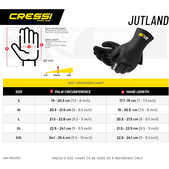 Рукавички для дайвінгу Cressi Jutland 5mm, неопренові, чорні, XL/5, Unisex