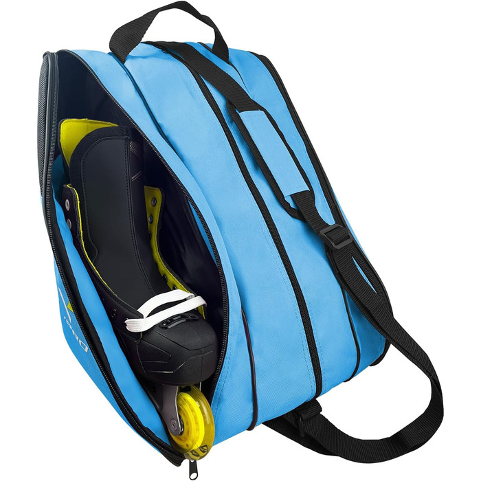 Сумка для ковзанів VPRO: для фігурного катання, роликів, інлайнів. З ремінцем та блискавкою (Блакитна)
