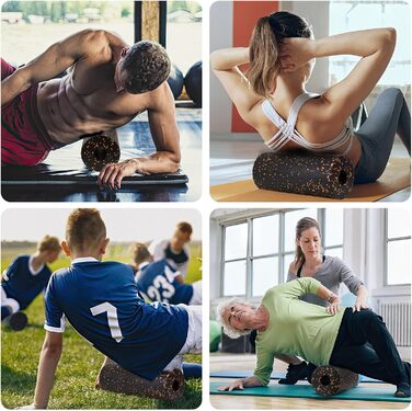 Набір для міофасціального релаксу: Foam Roller, м'ячик для фасцій, міні-ролик, дуобол для йоги та масажу (Синьо-чорно-помаранчевий)