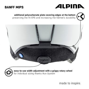 ALPINA Banff MIPS — легкий лижний та сноуборд шолом з індивідуальним налаштуванням, посилений захист від ударів, оптимальна вентиляція