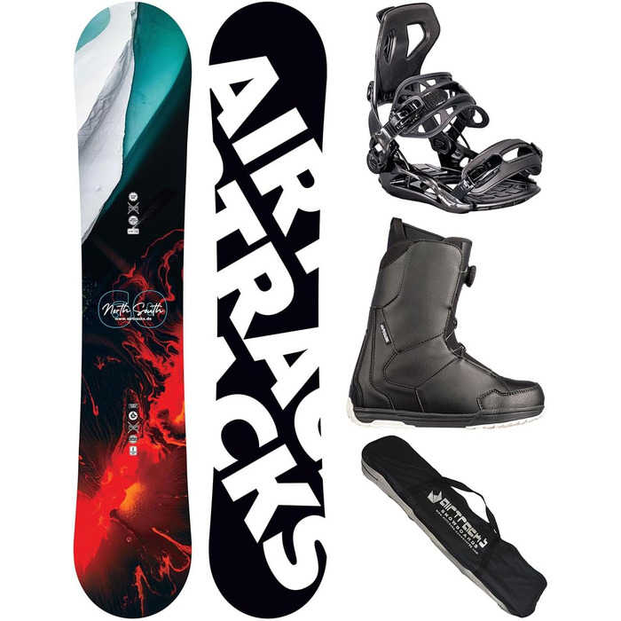 Набір сноубордиста AIRTRACKS: сноуборд North South Four Wide Camber, кріплення Master, черевики, сумка (150, 157, 159, 162 см)