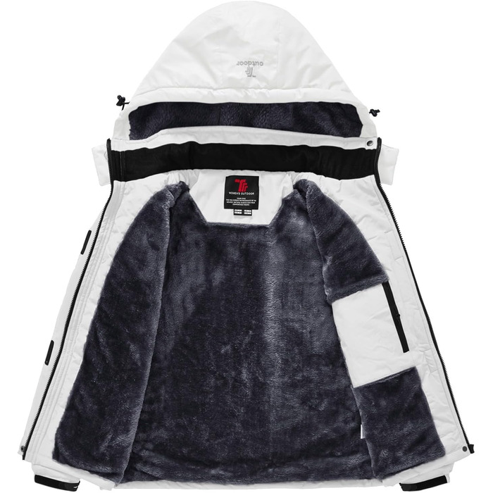 Жіноча гірськолижна куртка Rdruko: тепла зимова куртка з підкладкою, софтшелл, водонепроникна, для сноуборду, дихаюча, знімний капюшон, білий, розмір M