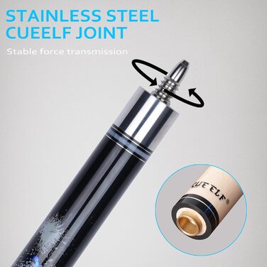 Більярдний кий Scorpion з канадського клена, 147,3 см, низька вага, професійний, 553-595 г