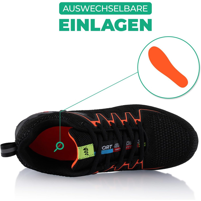 Черевики для трекінгу та трейлраннінгу для жінок та чоловіків, чорно-помаранчеві, 46 EU