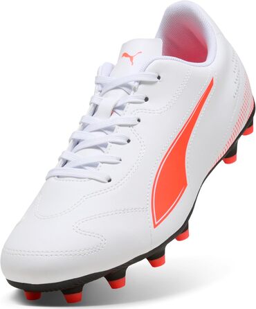 Футбольні бутси PUMA Vitoria II FG/AG для чоловіків, чорно-білі, розмір 42.5 EU, з акцентами червоного кольору