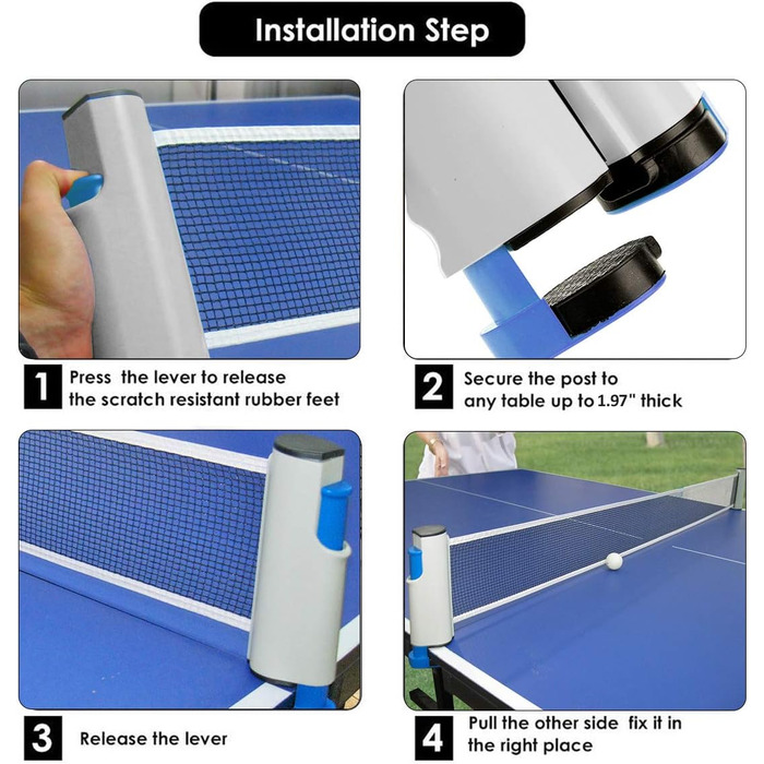 FBSPORT Набір для настільного тенісу Професійний: 2 ракетки, сітка, 6 м'ячів, сумка (сірий)