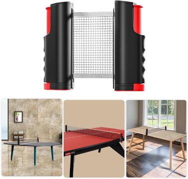 HOMURY Набір для настільного тенісу: 2 ракетки, сітка, 3 м'ячі, сумка, для гри в приміщенні та на вулиці, дитячий та дорослий