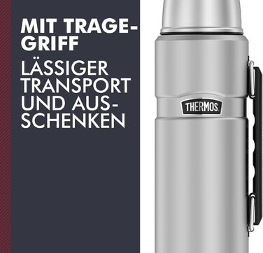 Термос Thermos Stainless King 1,2 л з ручкою, матова нержавіюча сталь