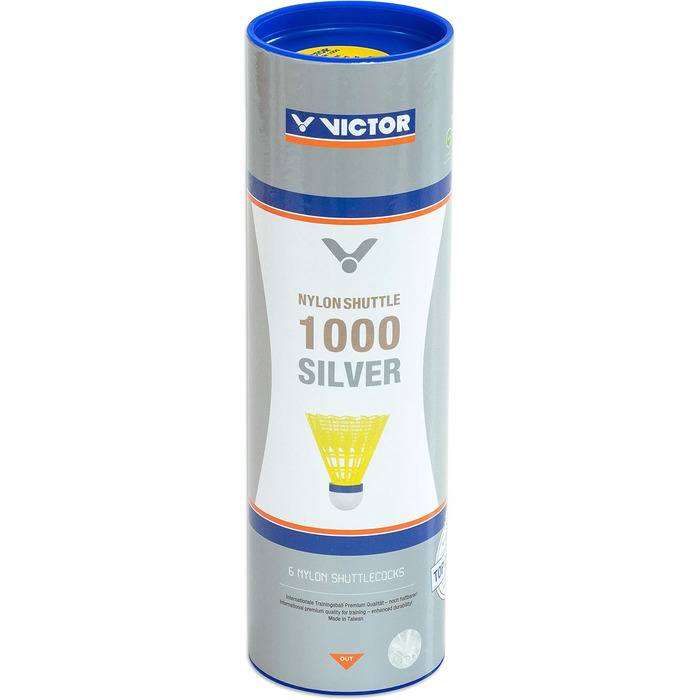 Набір шатлів для бадмінтону Victor Nylon 1000 (6 шт. у коробці) - блакитно-білий (середній)