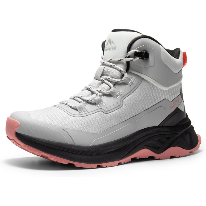 Трекінгові черевики NORTIV для жінок. Легкі, водонепроникні, для активного відпочинку. Розмір 38 EU, сіро-рожеві.