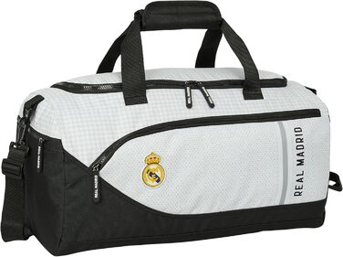 Спортивна сумка-рюкзак Safta Real Madrid 24/25, біло-сіра, для дітей, універсальна, міцна, 50x25x25 см