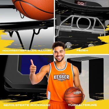 Міні-баскетбольний кошик KESSER® для дому та офісу | Баскетбольний кошик на двері | Ігровий кошик для дитячої кімнати | Баскетбольне кільце з м'ячем та насосом