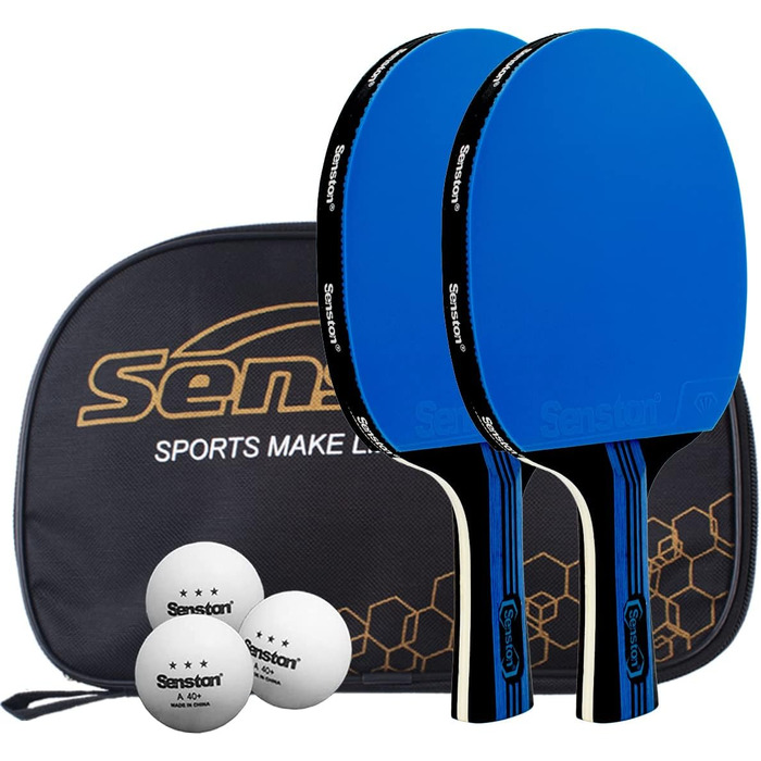 Набір для пінг-понгу Senston: 2 ракетки, 3 м'ячі, сумка. Підходить для студентів, початківців, тренувань та сімейного дозвілля (S8)