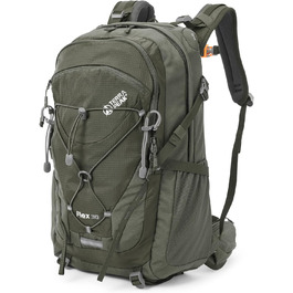 Туристичний рюкзак Terra Peak Flex 30L, з вентиляцією спини, дощовиком і кріпленням для питної системи, середній розмір, 3D Air Mesh, поясний ремінь, преміум якість