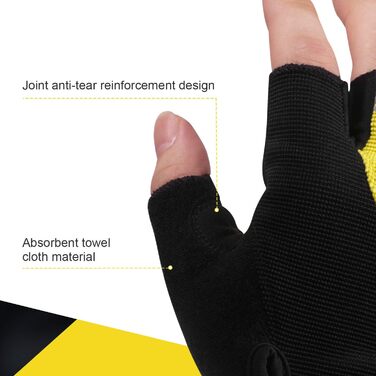 Велосипедні рукавички 4UMOR для чоловіків: напівпальцеві, антиковзаючі, амортизуючі. Підходять для шосе, MTB, гірського велосипеда та катання. Яскраві кольори для безпеки.