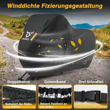 Чохол для велосипеда EVRBUL на 1-2 велосипеда, 210x110x76 см, водовідштовхуючий, з отвором для замка, 420D, захист від дощу, сонця та вітру, для гірського, шосе, електровелосипеда