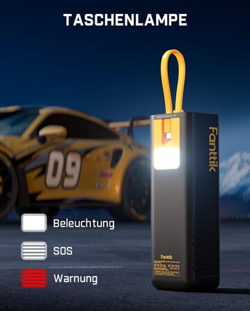 Електричний портативний компресор Fanttik X9 APEX 150 PSI з підсвіткою та Powerbank, швидке накачування шин для авто, мотоциклів, велосипедів і м'ячів