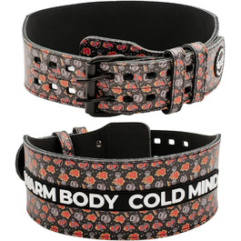 Пояс для важкої атлетики WARM BODY COLD MIND шкіряний 10 см для силових тренувань (Чорний Чилі, 2XL)