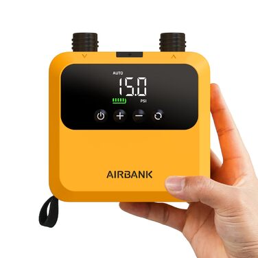 Електричний портативний насос AIRBANK PULSE Pro для SUP-дощок, каяків та човнів, 20 PSI, безщітковий двигун, помаранчевий