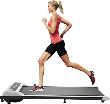 Бігова доріжка Walking Pad 2 в 1 для дому, з пультом, LCD-дисплеєм, для фітнесу під стіл, біла