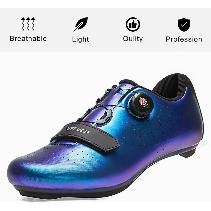 Велотуфлі для чоловіків та жінок, шосейні та MTB, сумісні з педалями Look SPD, SPD-SL, Delta Lock, Peloton, синього кольору, 47 EU
