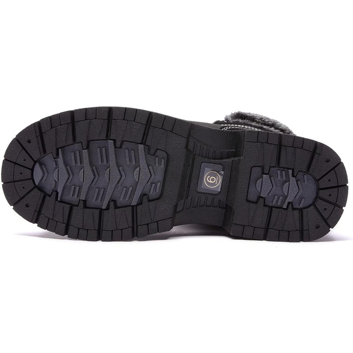 Черевики для туризму та зимові черевики жіночі ANJOUFEMME, водонепроникні та теплі, для активного відпочинку, трекінгу та зимового хайкінгу (42 EU, чорний з хутром)