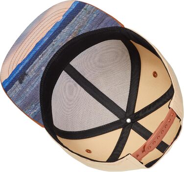 Кепка-снэпбек Cadency унісекс з прямим козирком, регульований розмір, бежевий колір з принтом Totem