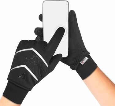 Велосипедні рукавички Alpensattel Polartherm: вітро- та водонепроникні, зимові для жінок та чоловіків, до -10°C, з функцією сенсорного екрану, S-XXL