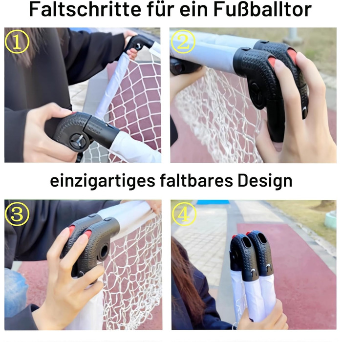 Дитячі футбольні ворота складані Fussballtor 115x80 см для саду та дому - білі міні-ворота з м'ячем