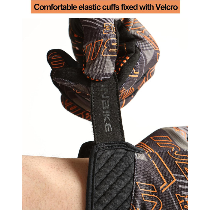 Велосипедні рукавички INBIKE для чоловіків, бігові рукавички, ударостійкі, еластичні, світловідбиваючі, дихаючі, помаранчеві, XXL