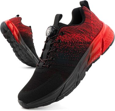 Кросівки Hitmars для чоловіків та жінок: спортивні, для бігу, повсякденні, легкі, дихаючі, чорні, розміри EU 36-47 (J33 Red, 41 EU)