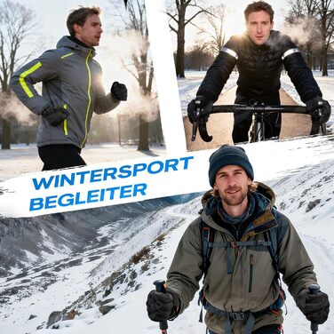 Зимові велосипедні рукавички, рукавички для бігу з сенсорним екраном та кріпленням від втрати – вітронепроникні спортивні рукавички для чоловіків та жінок для їзди на велосипеді, бігу та активного відпочинку