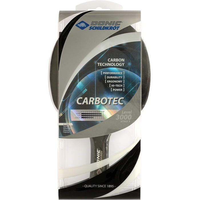 Донік-Шильдкрот тенісна ракетка CarboTec 3000, карбон, монолітна конструкція, анатомічна ручка, 758214