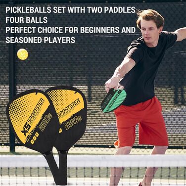 Набір для піклболу Lixada: 2 ракетки, 4 м'ячі, для гри в приміщенні та на вулиці