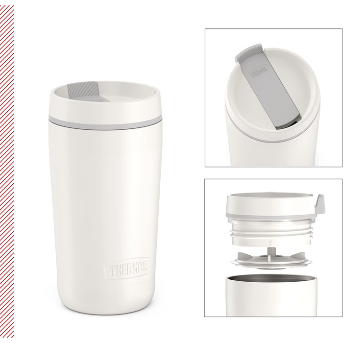 Термос нержавіючий Thermos Stainless King 0.47л червоний для кави та чаю, герметичний, в посудомийку, тримає тепло 7 год, холод 18 год, з гачком для чаю, без BPA