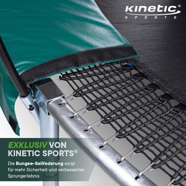 Трамплін KINETIC SPORTS 'Bungee Safety Elite' Ø 244/305/366 см - AirMAXX, для дітей та дорослих, Outdoor, зелений
