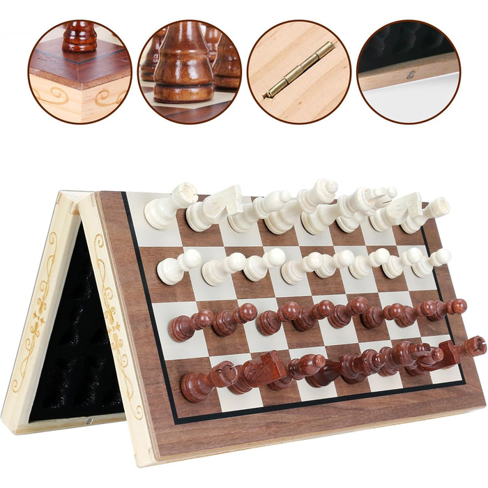 Шахи дерев'яні складані ручної роботи, 35 x 35 см - Dosenstek