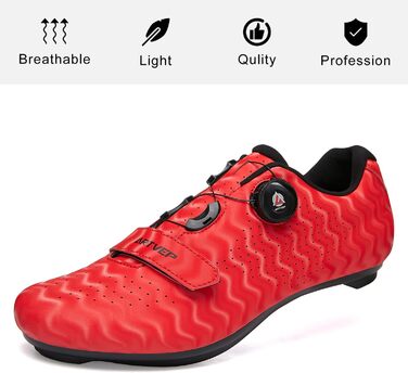 Велосипедні черевики для чоловіків та жінок. Сумісні з педалями Look SPD, SPD-SL, Delta Lock. Підходять для Peloton. Червоні, розмір 38 EU.