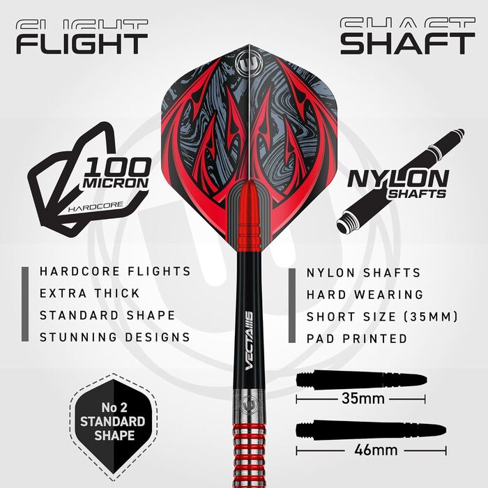 Дартс WINMAU Navigator 90% вольфрам, сталевий наконечник, комплект з оперенням та держателями