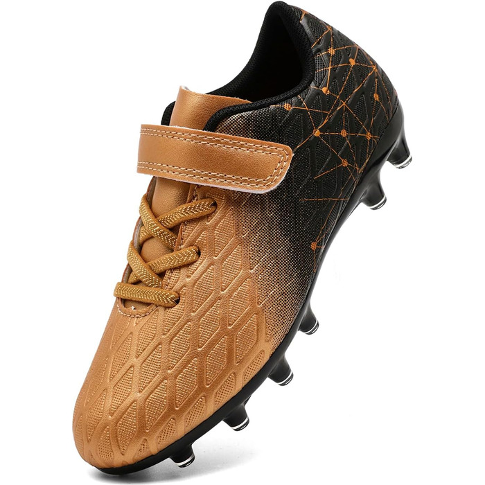 Дитячі футбольні бутси DimaiGlobal з шипами для хлопчиків та дівчаток, зала/штучний газон, кеди для міні-футболу, професійні тренувальні бутси (33 EU, Gold)