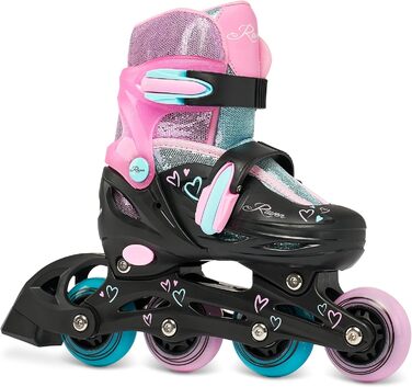 Дитячі ролики RAVEN 4-в-1 (34-37) - ролики-коньки, регульовані, чорний/м'ятний/рожевий
