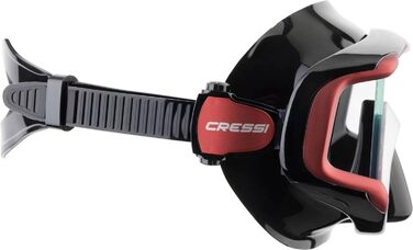 Маска для снорклінгу Cressi Liberty (2/3 скла) - чорний/червоний/срібний
