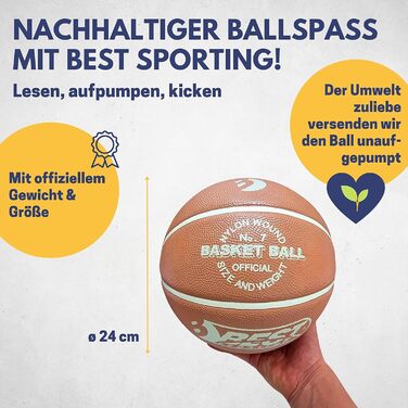 Баскетбольний м'яч Best Sporting №7 для вулиці, офіційна вага і розмір, міцний для дітей і дорослих, аксесуари для баскетболу