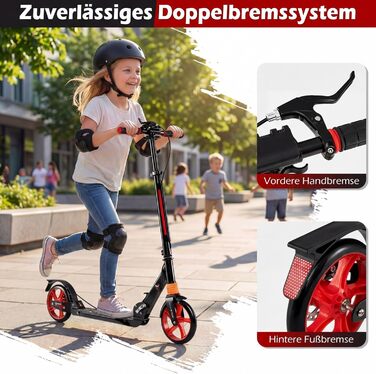 COSTWAY Розкладний самокат для дітей та дорослих, чорний. Регульована висота, дзвінок, підставка, ремінь для перенесення, до 100 кг