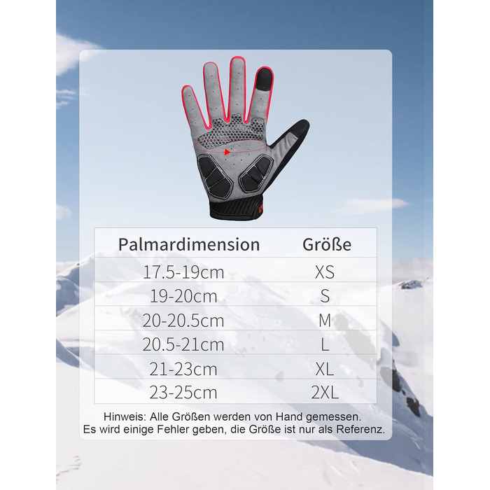 Велосипедні рукавички KUTOOK: антиковзаючі, амортизуючі, з підтримкою сенсорного екрану. MTB, шосе, гірський велосипед, подорожі, трекінг (червоний, L)