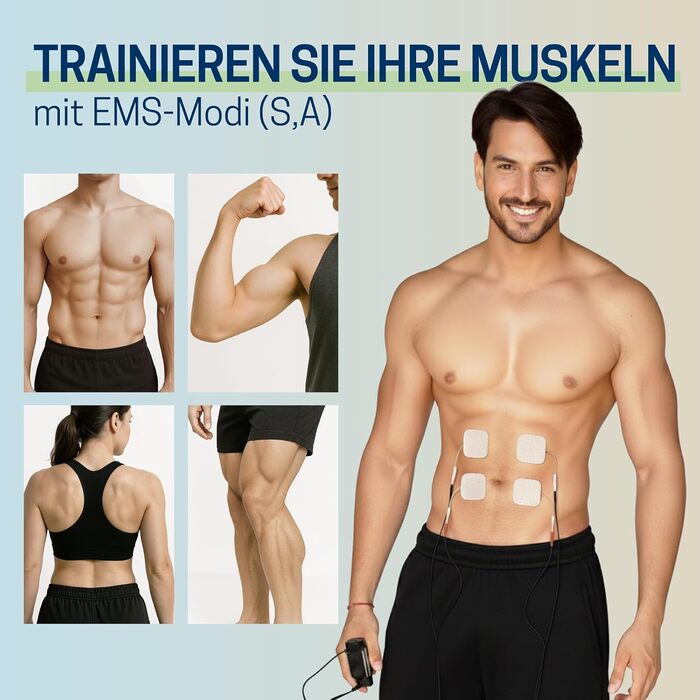 Med-Fit 3 TENS + EMS Апарат для електростимуляції м'язів та знеболення (2 канали) - медичний прилад IIa класу для лікування болю в спині, ішіасу, артрозу, шиї, плечей та нарощування м'язів