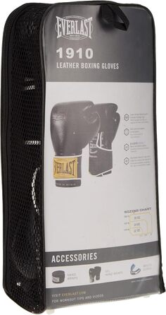 Боксерські рукавички Everlast 1910 Classic чорні 16oz, унісекс, для тренувань