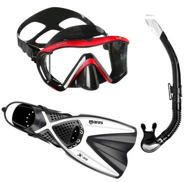 Набір для снорклінгу Mares i3 + X-One + Bay (чорно-червоний, L/XL (44-47))